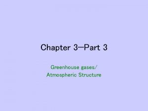 Chapter 3Part 3 Greenhouse gases Atmospheric Structure Review