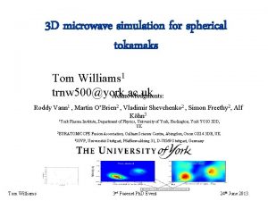 3 D microwave simulation for spherical tokamaks Tom