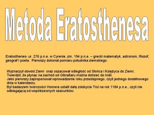 Eratosthenes ur 276 p n e w Cyrenie