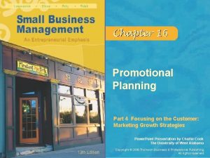 Promotional Planning Part 4 Focusing on the Customer