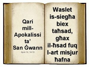 Waslet issiega Qari biex milltasad Apokalissi gax ta