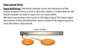 Lexical analysis input buffering