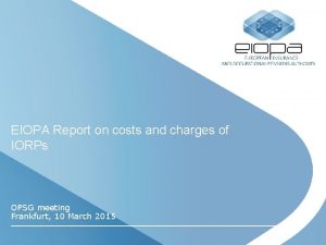 EIOPA Report on costs and charges of IORPs