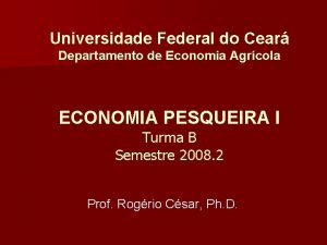 Universidade Federal do Cear Departamento de Economia Agrcola