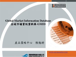 Global Market Information Database GMID www euromonitor com