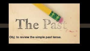 Obj to review the simple past tense Queridos