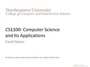 CS 1100 Computer Science and Its Applications Excel