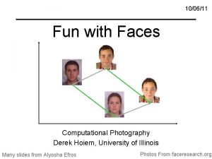 100611 Fun with Faces Computational Photography Derek Hoiem
