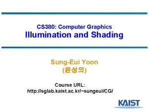 CS 380 Computer Graphics Illumination and Shading SungEui