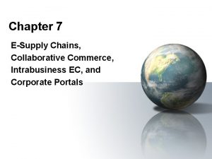 Chapter 7 ESupply Chains Collaborative Commerce Intrabusiness EC