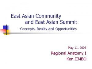 East Asian Community and East Asian Summit Concepts
