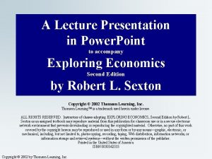 A Lecture Presentation in Power Point to accompany