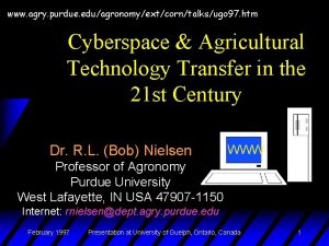 www agry purdue eduagronomyextcorntalksugo 97 htm Cyberspace Agricultural
