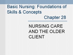 Basic Nursing Foundations of Skills Concepts Chapter 28