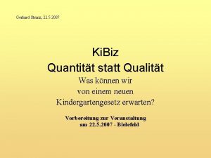 Gerhard Stranz 22 5 2007 Ki Biz Quantitt