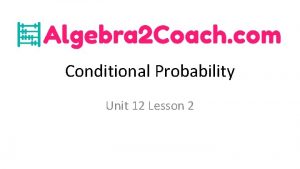 Conditional probability