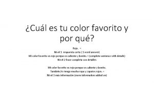 Cul es tu color favorito y por qu