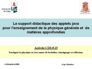 Le support didactique des applets java pour lenseignement