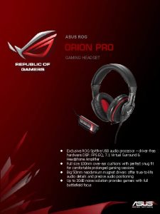 ASUS ROG GAMING HEADSET l l Exclusive ROG