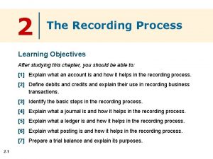 Process recording objectives