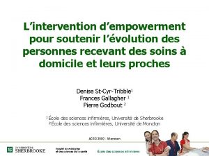 Lintervention dempowerment pour soutenir lvolution des personnes recevant