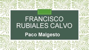 Francisco rubiales calvo