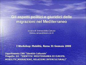 Gli aspetti politici e giuridici delle migrazioni nel