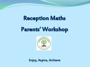 Reception Maths Parents Workshop Enjoy Aspire Achieve Todays