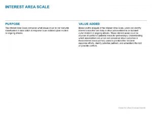 INTEREST AREA Stakeholder Stakeholder Stakeholder Not Important Slightly