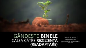 G NDETE BINELE CALEA CTRE REZILIEN READAPTARE DE