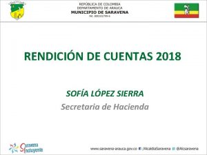RENDICIN DE CUENTAS 2018 SOFA LPEZ SIERRA Secretaria