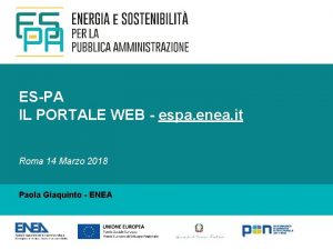 ESPA IL PORTALE WEB espa enea it Roma