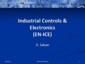 Industrial Controls Electronics ENICE R Saban 30 Jan