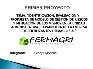 PRIMER PROYECTO TEMA IDENTIFICACION EVALUACION Y PROPUESTA DE