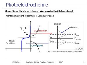 Photoelektrochemie Grenzflche HalbleiterLsung Was passiert bei Beleuchtung Nichtgleichgewicht