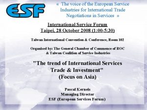The voice of the European Service Industries for