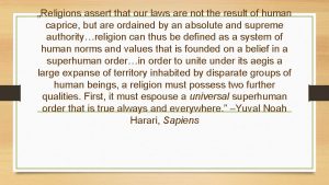 Religions assert that our laws are not the