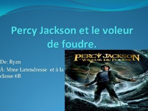 Percy Jackson et le voleur de foudre De
