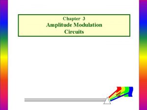 Chapter 3 Amplitude Modulation Circuits AMPLITUDE MODULATORS AM
