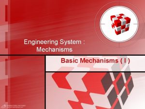 Engineering System Mechanisms Basic Mechanisms I Content Lever