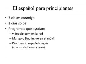 El espaol para principiantes 7 clases conmigo 2