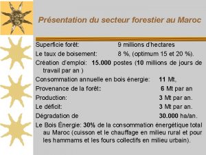 Prsentation du secteur forestier au Maroc Superficie fort