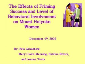 The Effects of Priming Success and Level of