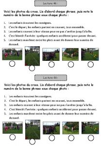 Lecture 46 Voici les photos du cross Lis