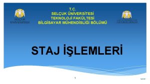 T C SELUK NVERSTES TEKNOLOJ FAKLTES BLGSAYAR MHENDSL