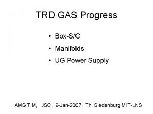 TRD GAS Progress BoxSC Manifolds UG Power Supply