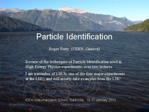 Particle Identification Roger Forty CERN Geneva Review of