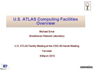 U S ATLAS Computing Facilities Overview Michael Ernst