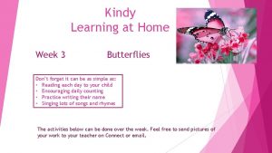Kindy Learning at Home Week 3 Butterflies Dont