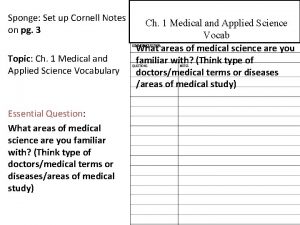 Cornell notes for anatomy and physiology